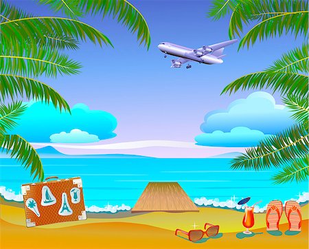 sea postcards vector - Vector Banner Summer vacation and travel design Stock Photo - Budget Royalty-Free & Subscription, Code: 400-08833061