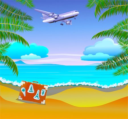 sea postcards vector - Vector Banner Summer vacation and travel design Stock Photo - Budget Royalty-Free & Subscription, Code: 400-08833062