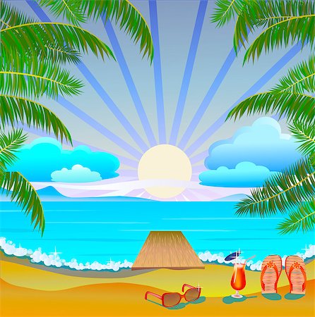 sea postcards vector - Vector Banner Summer vacation and travel design Stock Photo - Budget Royalty-Free & Subscription, Code: 400-08833063
