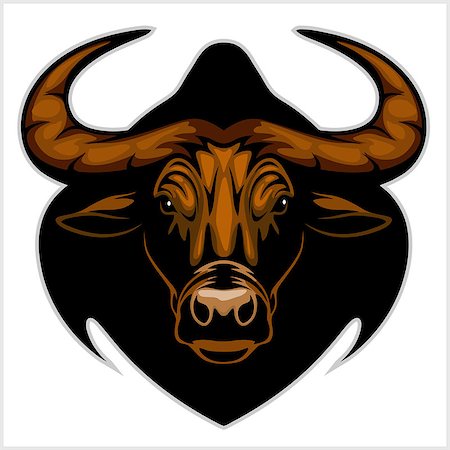 head of bull - vector illustration isolated on white background Stock Photo - Budget Royalty-Free & Subscription, Code: 400-08833107