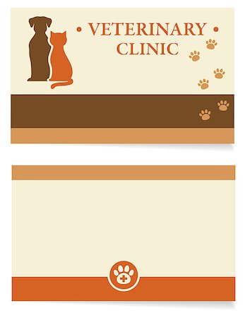 veterinary business card with home pet silhouette Stock Photo - Budget Royalty-Free & Subscription, Code: 400-08833136