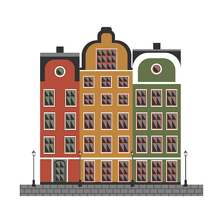 City houses in old style, vector Photographie de stock - Aubaine LD & Abonnement, Code: 400-08833156