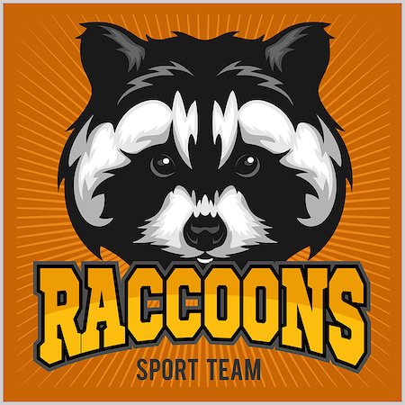 simsearch:400-08939460,k - Raccoon head - sport emblem for team. Vector illustration Photographie de stock - Aubaine LD & Abonnement, Code: 400-08833245