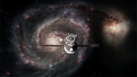 Spacecraft Progress orbiting the galaxy. Elements of this image furnished by NASA. Stock Photo - Budget Royalty-Free & Subscription, Code: 400-08833329