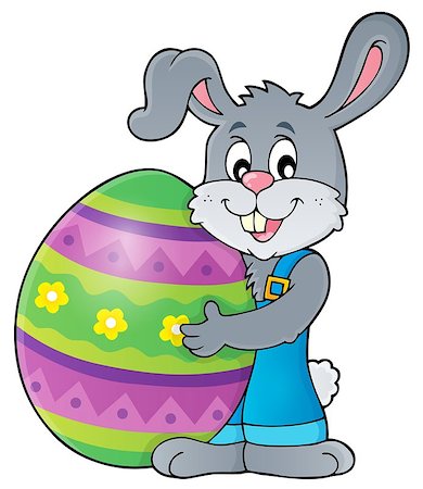 simsearch:400-09098381,k - Bunny holding big Easter egg theme 1 - eps10 vector illustration. Stock Photo - Budget Royalty-Free & Subscription, Code: 400-08833374