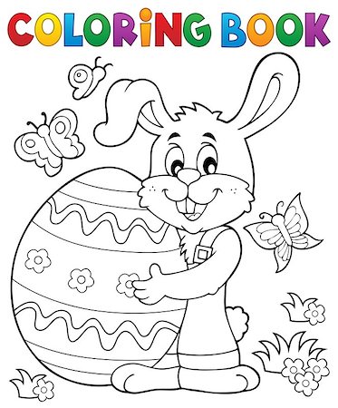 simsearch:400-09098381,k - Coloring book Easter rabbit theme 8 - eps10 vector illustration. Stock Photo - Budget Royalty-Free & Subscription, Code: 400-08833386