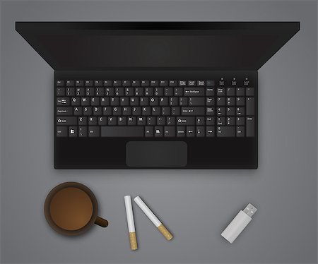 smoking cigarette office not bar - Black notebook, cup of coffee, cigarettes and white flash Stock Photo - Budget Royalty-Free & Subscription, Code: 400-08833444