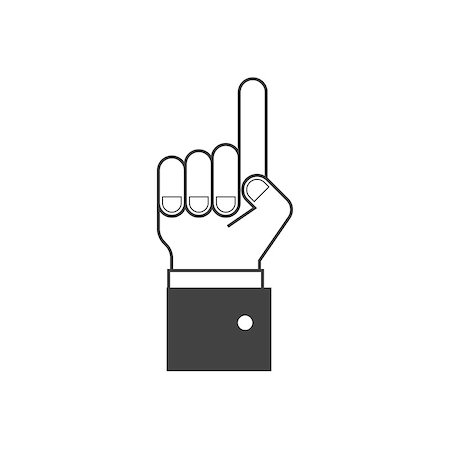 Hand pointing up icon on white background Stock Photo - Budget Royalty-Free & Subscription, Code: 400-08833644