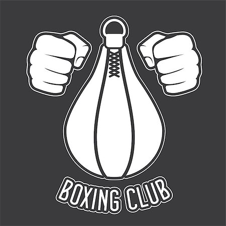 punching bag - Boxing club emblem - fists and punching bag Stock Photo - Budget Royalty-Free & Subscription, Code: 400-08833663