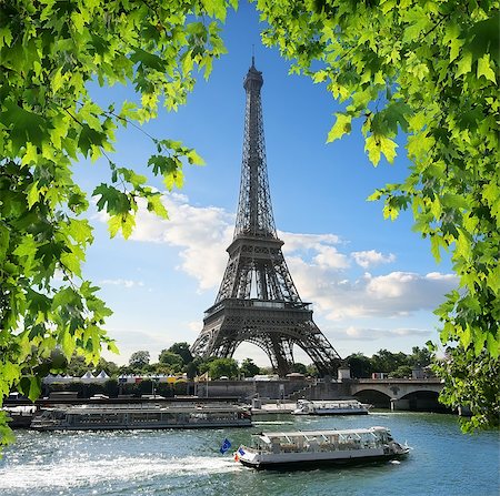 La Tour d'Eiffel on the bank of Seine in Paris, France Stock Photo - Budget Royalty-Free & Subscription, Code: 400-08865021