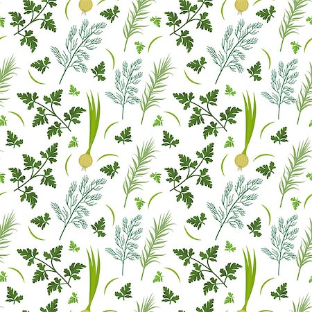 spices vector - Herbs seamless pattern. Parsley, dill, razmarin endless background, texture. Vegetable backdrop Vector illustration Stock Photo - Budget Royalty-Free & Subscription, Code: 400-08865119