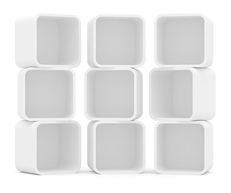 simsearch:400-08863068,k - Three empty white rounded showcase. Isolated on white. Mock-up. Template shelves. 3D rendering Fotografie stock - Microstock e Abbonamento, Codice: 400-08861427
