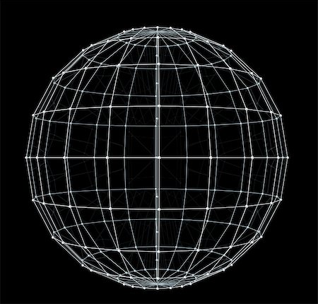 simsearch:400-09031505,k - Sphere. Abstract network connection on black background. 3D illustration Stock Photo - Budget Royalty-Free & Subscription, Code: 400-08861421