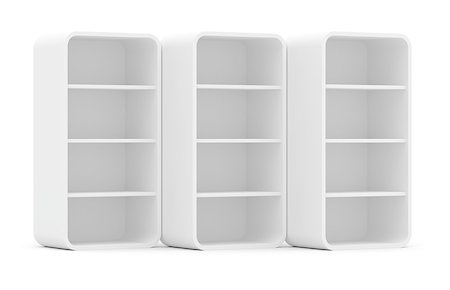 simsearch:400-08919670,k - Three empty rotated retail shelves. Front view. Template. 3D Illustration, Isolated on white Fotografie stock - Microstock e Abbonamento, Codice: 400-08861435