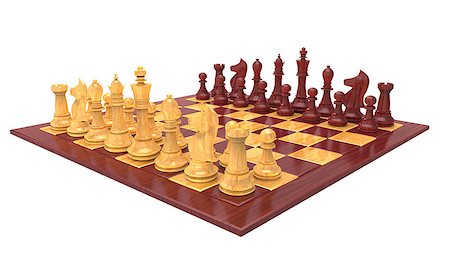 simsearch:400-04811369,k - Chess board and pieces with wood texture isolated on white Stock Photo - Budget Royalty-Free & Subscription, Code: 400-08861566