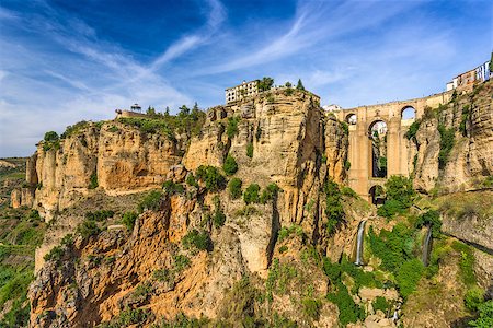 spain malaga landscape photography - Ronda, Spain at Puente Nuevo Bridge. Stock Photo - Budget Royalty-Free & Subscription, Code: 400-08861623