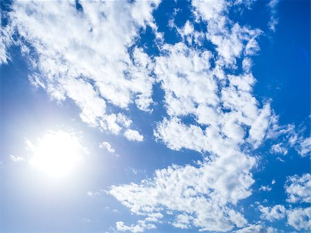 clear blue sky covered with white clouds Stock Photo - Budget Royalty-Free & Subscription, Code: 400-08861700