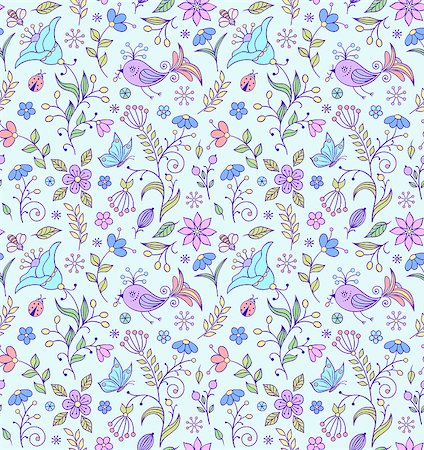 Illustration of seamless pattern with abstract flowers.Floral background Foto de stock - Super Valor sin royalties y Suscripción, Código: 400-08862084
