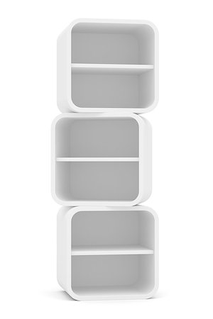 simsearch:400-08863068,k - Empty rounded retail shelves. Front view. Template. 3D Illustration, Isolated on white Fotografie stock - Microstock e Abbonamento, Codice: 400-08862299