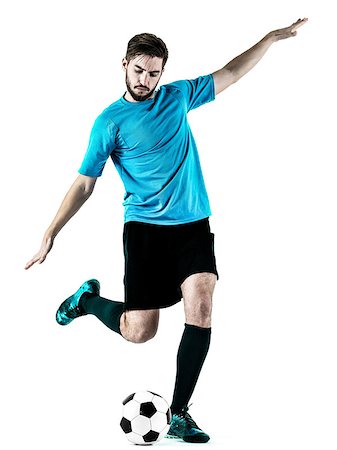 simsearch:400-08863143,k - one caucasian Soccer player Man isolated on white backgound Stock Photo - Budget Royalty-Free & Subscription, Code: 400-08862381