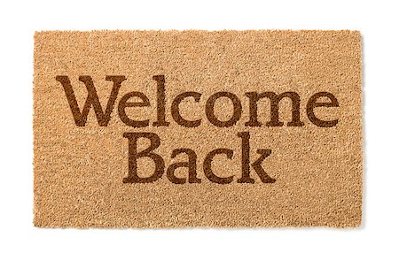 door mat welcome - Welcome Back House Mat Isolated On A White Background. Stock Photo - Budget Royalty-Free & Subscription, Code: 400-08862834