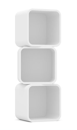 simsearch:400-08863068,k - Empty white rounded showcase. Isolated on white. Mock-up. Template shelves. 3D rendering Fotografie stock - Microstock e Abbonamento, Codice: 400-08863066