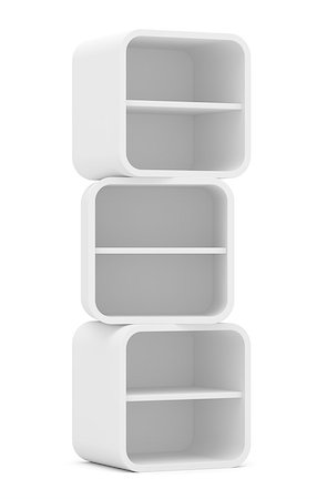 simsearch:400-08919670,k - Empty rounded retail shelves. Front view. Template. 3D Illustration, Isolated on white Fotografie stock - Microstock e Abbonamento, Codice: 400-08863071