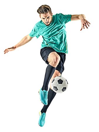 simsearch:400-08863143,k - one caucasian soccer player man isolated on white background Stock Photo - Budget Royalty-Free & Subscription, Code: 400-08863142