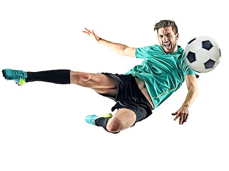 simsearch:400-08863143,k - one caucasian soccer player man isolated on white background Stock Photo - Budget Royalty-Free & Subscription, Code: 400-08863143