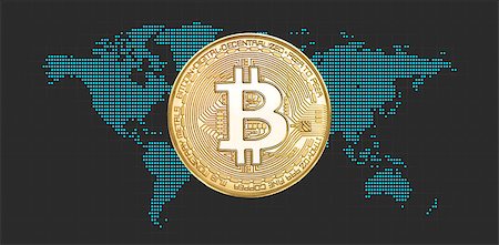 simsearch:400-08263202,k - Bitcoin. Electronic money concept. Dotted World Map Stockbilder - Microstock & Abonnement, Bildnummer: 400-08863248