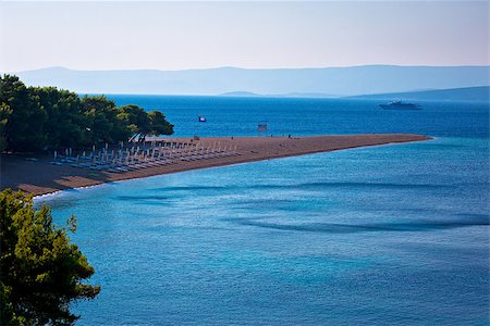 Famous Zlatni Rat beach on Brac island view, Bol, Dalmatia, Croatia Stock Photo - Budget Royalty-Free & Subscription, Code: 400-08863427