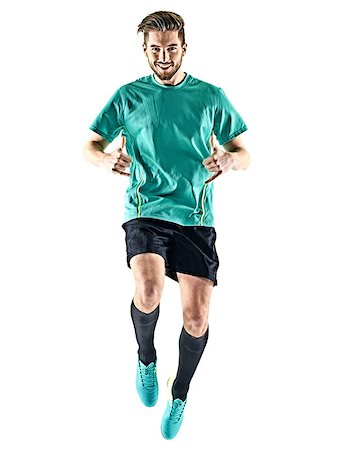 simsearch:400-08863143,k - one caucasian soccer player man happy celebration isolated on white background Stock Photo - Budget Royalty-Free & Subscription, Code: 400-08863568