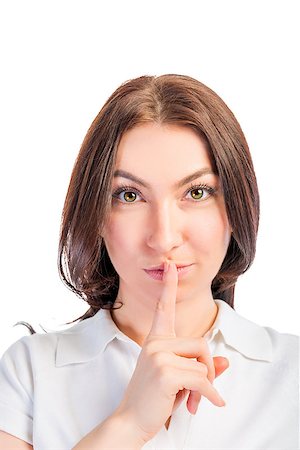 simsearch:400-04238180,k - Vertical portrait of a girl with finger on lips Stockbilder - Microstock & Abonnement, Bildnummer: 400-08863636