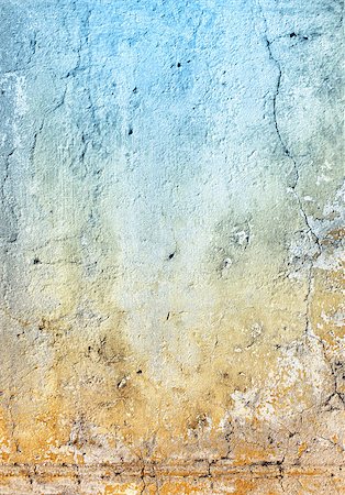 simsearch:400-07831890,k - Grunge background with texture of stucco blue and ochre color Photographie de stock - Aubaine LD & Abonnement, Code: 400-08863897