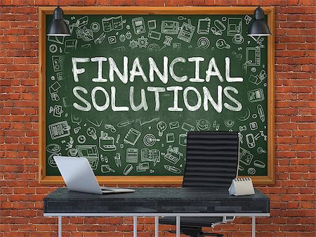 roi - Green Chalkboard on the Red Brick Wall in the Interior of a Modern Office with Hand Drawn Financial Solutions. Business Concept with Doodle Style Elements. 3D. Fotografie stock - Microstock e Abbonamento, Codice: 400-08887895