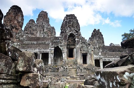 Ancient Bayon Temple At Angkor Wat, Siem Reap, Cambodia Stock Photo - Budget Royalty-Free & Subscription, Code: 400-08887917