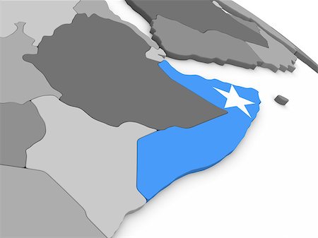 Map of Somalia with embedded national flag. 3D illustration Photographie de stock - Aubaine LD & Abonnement, Code: 400-08888004