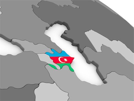 simsearch:400-08889669,k - Map of Azerbaijan with embedded national flag. 3D illustration Photographie de stock - Aubaine LD & Abonnement, Code: 400-08888018
