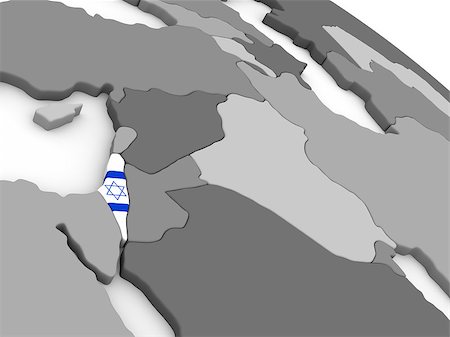 simsearch:400-08889669,k - Map of Israel with embedded national flag. 3D illustration Photographie de stock - Aubaine LD & Abonnement, Code: 400-08888029
