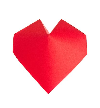 simsearch:400-09170569,k - Red 3d heart of origami, isolated on white background. Foto de stock - Super Valor sin royalties y Suscripción, Código: 400-08888117