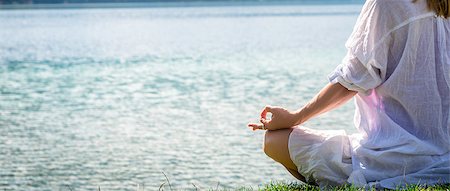 serenity and yoga practicing at the lake Bohinj. Slovenia Stock Photo - Budget Royalty-Free & Subscription, Code: 400-08888396