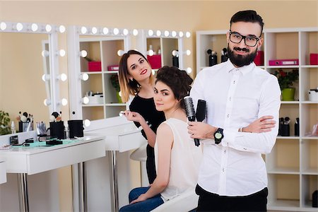 simsearch:400-04194599,k - beauty salon, the girl makeup and styling in the salon, hairdressers and make-up artist, Concept for personal care and beauty Stock Photo - Budget Royalty-Free & Subscription, Code: 400-08888401