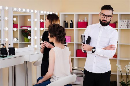 simsearch:400-04194599,k - beauty salon, the girl makeup and styling in the salon, hairdressers and make-up artist, Concept for personal care and beauty Stock Photo - Budget Royalty-Free & Subscription, Code: 400-08888402