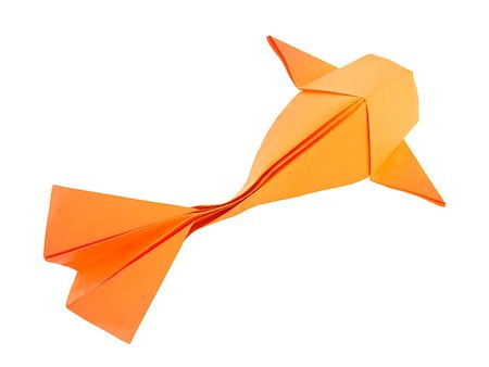 simsearch:400-09170569,k - Orange fish of origami, isolated on white background Foto de stock - Super Valor sin royalties y Suscripción, Código: 400-08888427