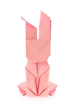 simsearch:400-09170569,k - Easter bunny of origami, isolated on white background Foto de stock - Super Valor sin royalties y Suscripción, Código: 400-08888428