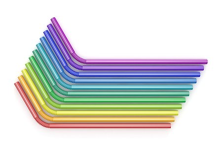 food pipette - Drinking straws rainbow colors. Arranged, top view. 3D render illustration isolated on white background Stock Photo - Budget Royalty-Free & Subscription, Code: 400-08888576