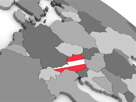 simsearch:400-08889669,k - Map of Austria with embedded national flag. 3D illustration Photographie de stock - Aubaine LD & Abonnement, Code: 400-08888699
