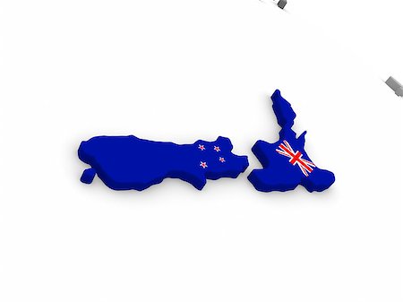 simsearch:400-08889684,k - Map of New Zealand with embedded national flag. 3D illustration Fotografie stock - Microstock e Abbonamento, Codice: 400-08888692