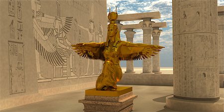 simsearch:400-04600571,k - An Isis statue in the Temple of Isis which is part of the religion of ancient Egyptian civilization. Stockbilder - Microstock & Abonnement, Bildnummer: 400-08888782
