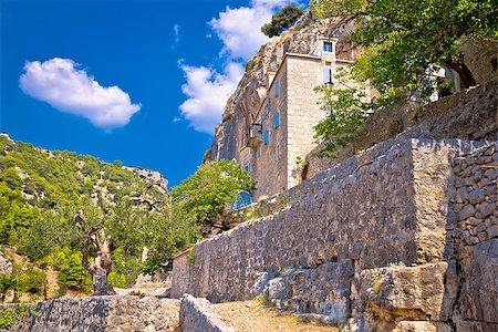 simsearch:400-05908198,k - Pustinja Blaca desert hermitage on Brac island, village on cliffs in Dalmatia, Croatia Stock Photo - Budget Royalty-Free & Subscription, Code: 400-08888847